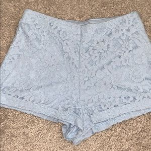 Light Blue Floral Shorts